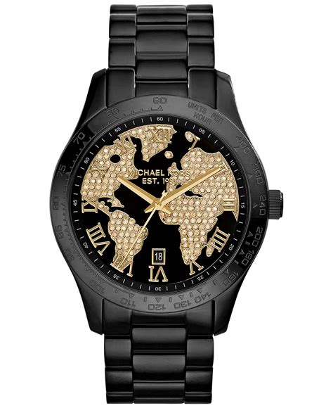 NEW Michael Kors Stainless Ladies Pave World Map Watch 